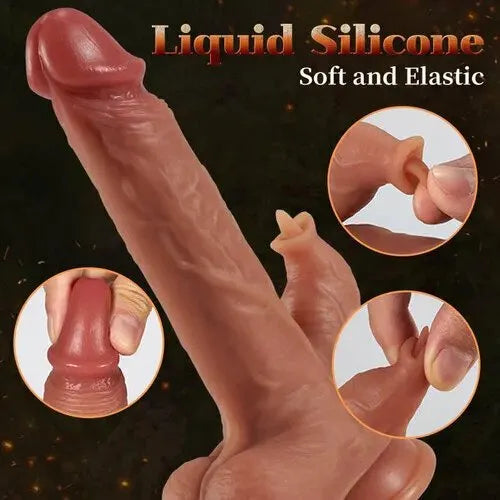 Silicone Thrusting Dildo | Licking Clitoral Stimulator 