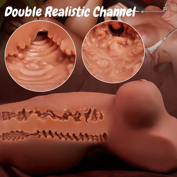 Orgasme - Torse sexuel masturbateur de poupée réaliste à double entrée 