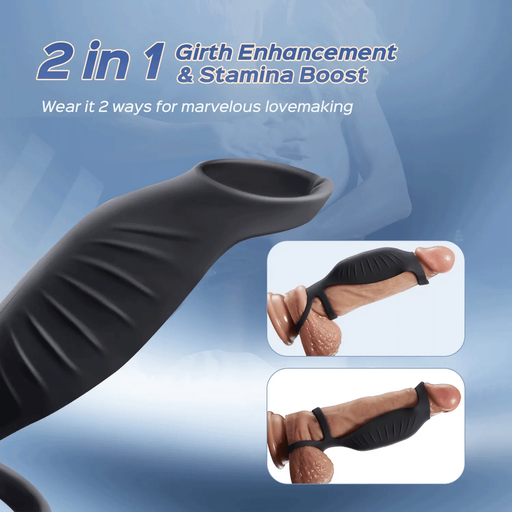 Vibrating Penis Sleeve Enhancer | 2-in-1 Cock Ring Toy 
