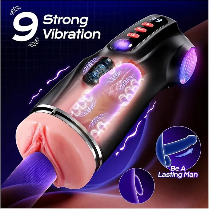 3 Sleeves Sets AI Sync Pocket Pussy Penis Pump with 9 Sucking & 9 Vibrating