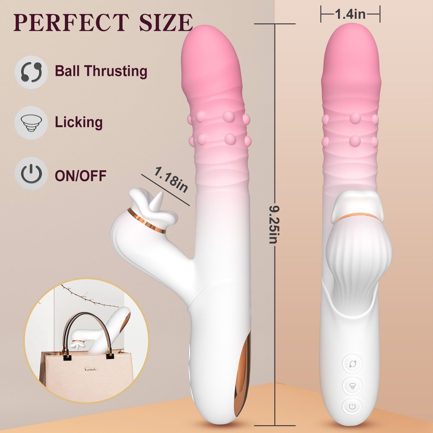 Dual-Rotation Thrusting Rose – 360° Bead Massage G-Spot Vibrator