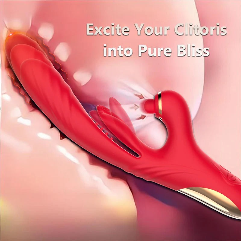 VibeMax-4 IN 1 Thrusting Vibrator with Licking, Vibration & Clit Tapping