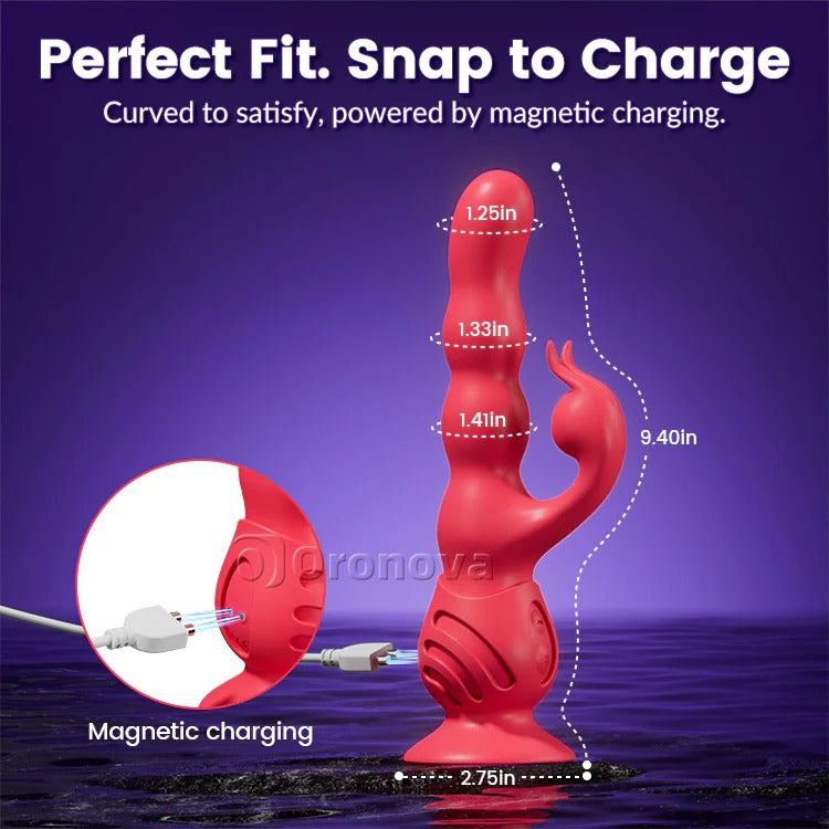 Kentaero Suction Cup Vibrator—Dual Stimulation for Clitoris and G-Spot, Waterproo