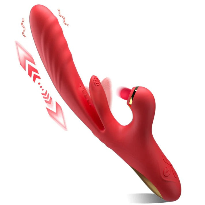 VibeMax-4 IN 1 Thrusting Vibrator with Licking, Vibration & Clit Tapping