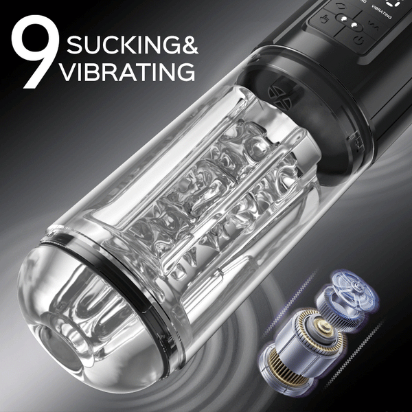 Iron Man - 9 Vibration & Sucking Automatic Blowjob Male Stroker