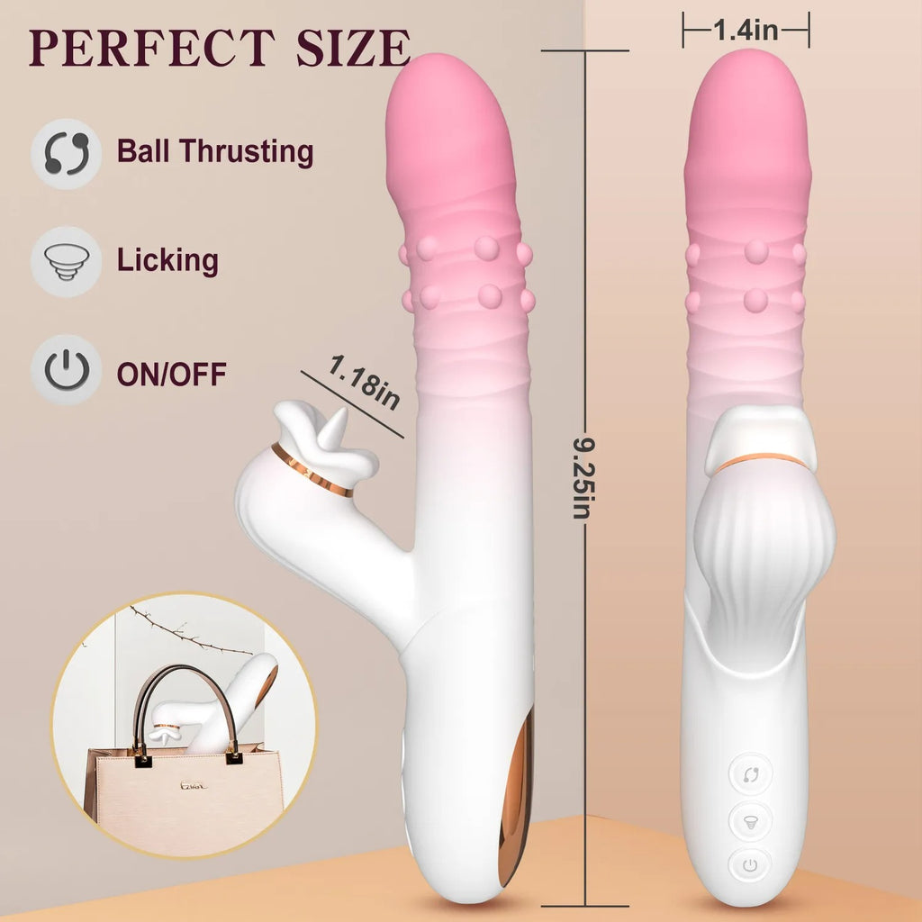 Dual-Rotation Thrusting Rose – 360° Bead Massage G-Spot Vibrator